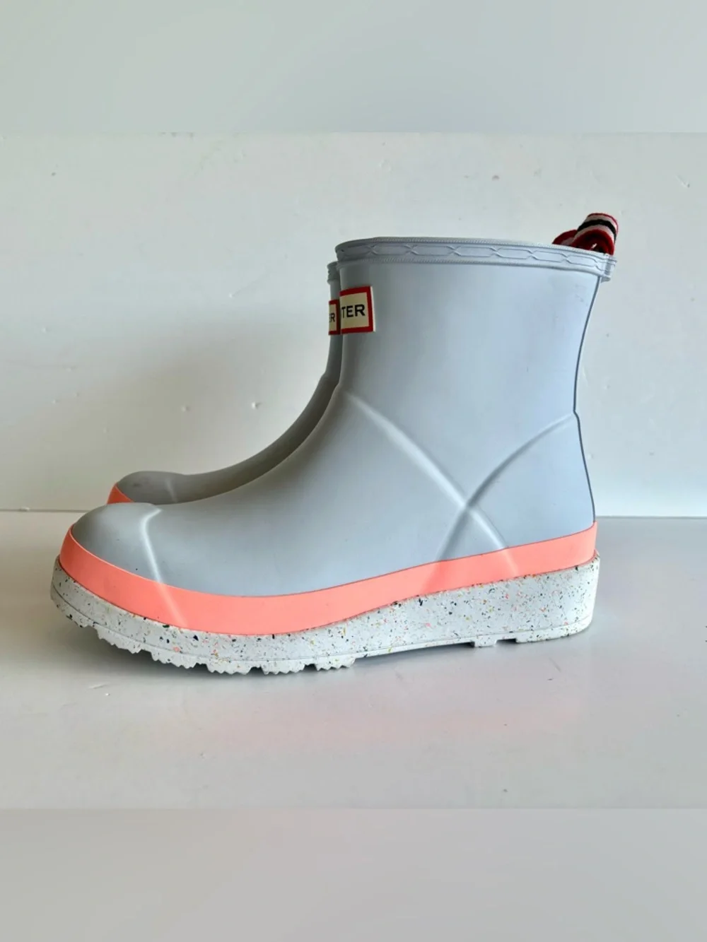 Hunter Women Boot Original Play Short Rain Bootie Sacy Blue Size 6